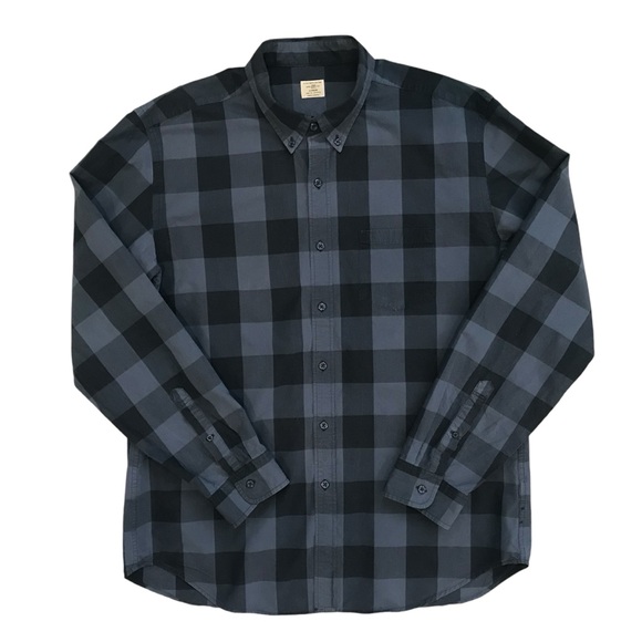 J CREW Blue Buffalo Plaid Shirt Men’s Size XLarge Blue | Classic Bold Cabincore - Picture 1 of 11
